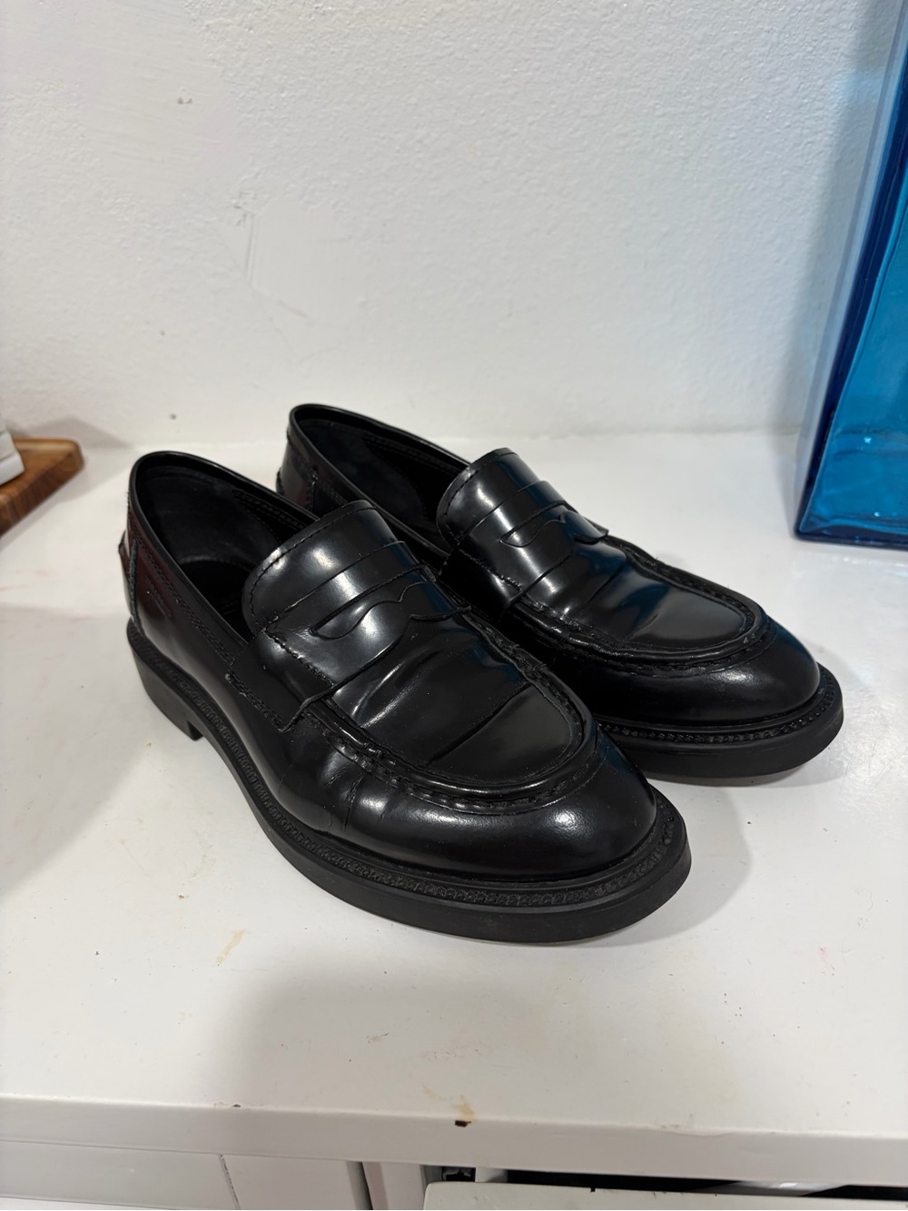 Vagabond Black Patent Leather Women's Penny Loafers
